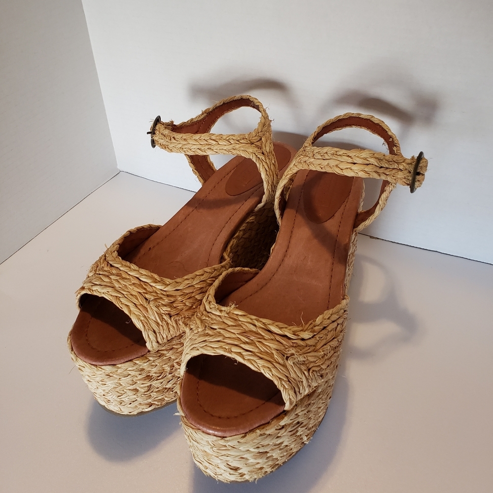 Topshop Cottagecore Woven Espadrilles size 11.5